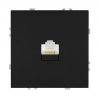 Розетка Stekker Эмили RJ-45 скрытой установки без рамки, черный уголь (RST00-5117-05)