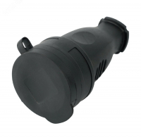 Розетка Stekker Одри переносная 1-местная с/з каучуковая, с крышкой (RST16-21-44)