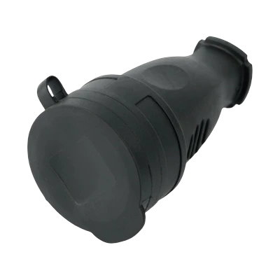 Розетка Stekker Одри переносная 1-местная с/з каучуковая, с крышкой (RST16-21-44)