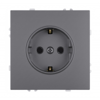 Розетка Stekker Эмили 1-местная с/з скрытой установки без рамки, платиново-серый (RST16-5110-10)