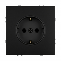 Розетка Stekker Эмили 1-местная с/з скрытой установки без рамки, черный уголь (RST16-5110-05)