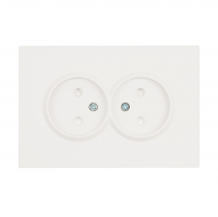 Розетка Stekker Эмили 2-местная б/з скрытой установки, белый фарфор (RST16-5116-01)