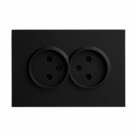Розетка Stekker Эмили 2-местная б/з скрытой установки, черный уголь (RST16-5116-05)