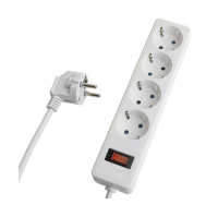 Сетевой фильтр Stekker Optima 4 гнезда 1,8 м с заземлением, белый (HM20-41-02)