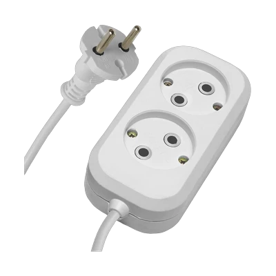 Удлинитель Stekker Home 2 гнезда 2 м без заземления, белый (HM01-20-02)