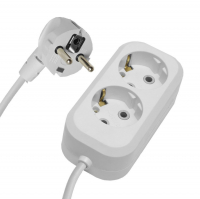 Удлинитель Stekker Home 2 гнезда 3 м с заземлением, белый (HM01-21-03)