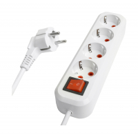 Удлинитель Stekker Home 4 гнезда 5 м с заземлением, с выключателем, белый (HM07-41-05)