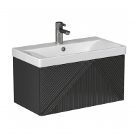 Тумба Velvex Edge 700-0-1 + умывальник 9696-70, графит