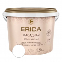Краска Erica Фасадная Белоснежная акриловая матовая, белая 4,5 кг