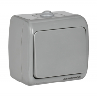 Выключатель Generica Aquatic 1-клавишный открытой установки, серый (EVA10-K03-10-54)