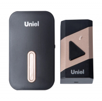 Звонок дверной Uniel UDB-095WR1T1-38S-BL/GL беспроводной с вилкой, 38 мелодий