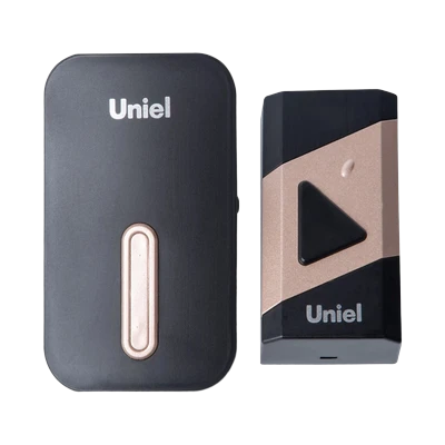 Звонок дверной Uniel UDB-095WR1T1-38S-BL/GL беспроводной с вилкой, 38 мелодий