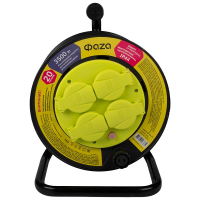 Удлинитель на катушке ФАZA 4 гнезда 20 м,силовой 16А ПВС 3х1,5